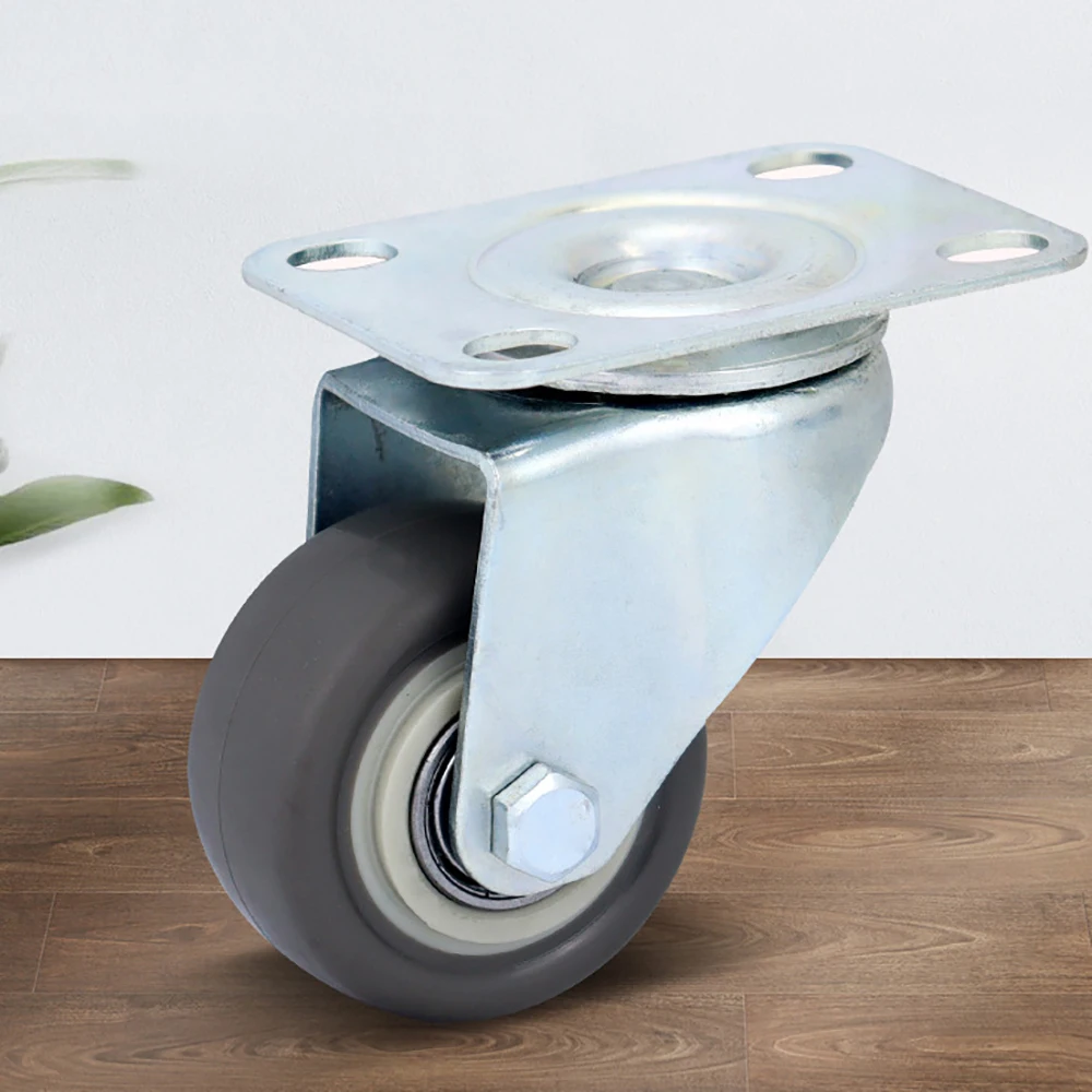 1.5/2 인치 가구 캐스터 플랫폼 트롤리 테이블 의자 소파 가정용 하드웨어 액세서리 용 범용 고무 사일런트 휠