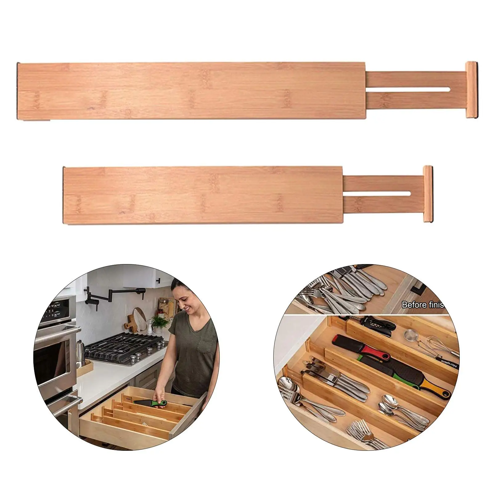 Adjustable Bamboo Drawer Dividers Wood Organizer Dividers Bedroom Baby Adjustable Bamboo Drawer Dividers for Underwear