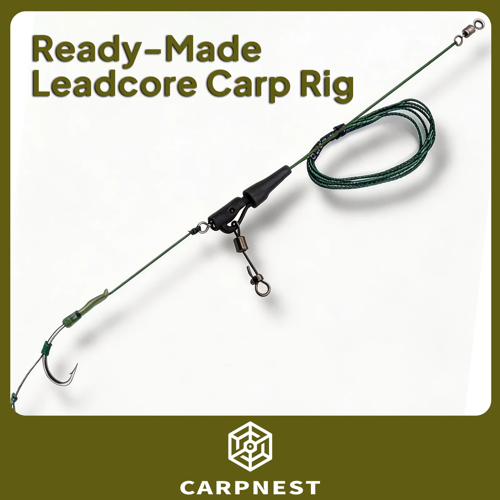 

Carp Fishing Rig Set Helicopter Hair Rig with Coated Hooklink Curve Shank Barbed Hook for Big Carp Method Feeder Tackle