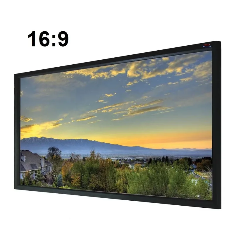 

84-200 Inch Flat Fixed Frame Projector Screen White 4K Ultra HD Woven Sound Transparent Cinema Projection Screen Home