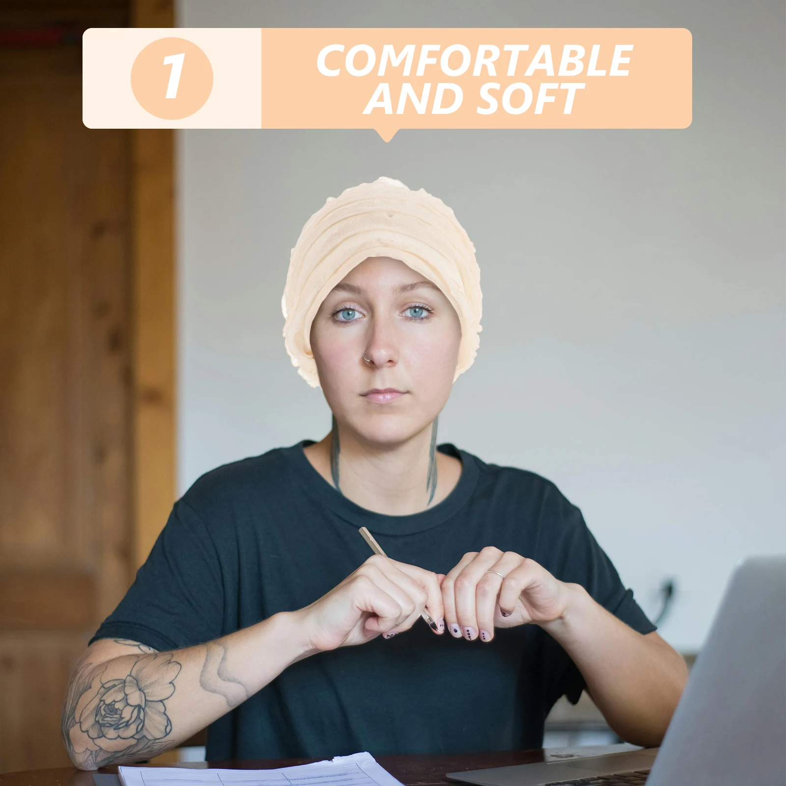 

Pink Sleep Hat for Bald Head Women Chemotherapy Patients Hair Bonnet Curly Ladies Beanie Warm Windproof Caps Hair Cap