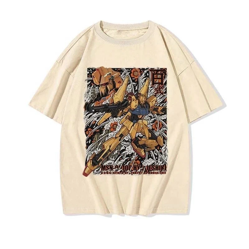 Mobile Suit Gundam Joint T-Shirt Men and Women Summer Short Sleeve Trendy Men Crew Neck Short T Summer Hip Hop