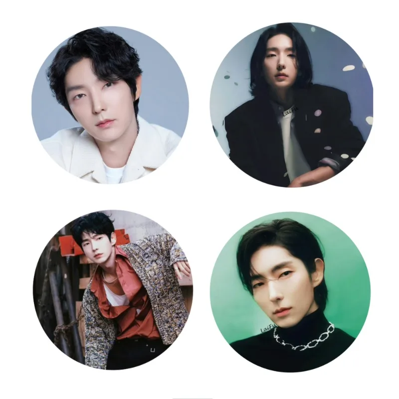 4PC/SET Lee Jun Ki Badge Korean TV Aramun’s Sword: Arthdal Chronicles Drama Stills Laser Fine Flash Bang Brooch Bag Decor Pins