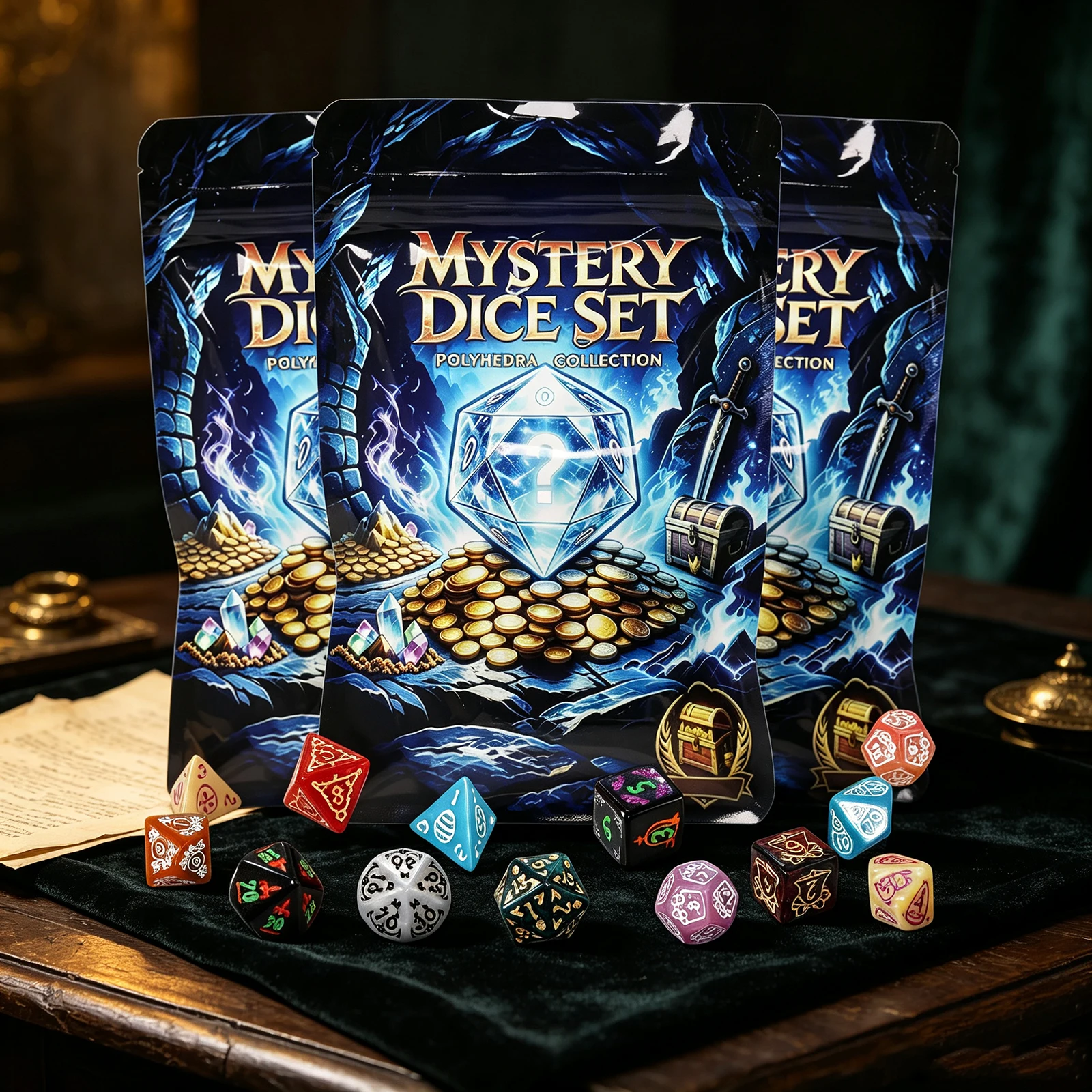 8pcs/41pcs Mysterious Festival Styles Dice Role Playing Dice for DND TRPG Entertainment, Holiday Gifts for DND Players