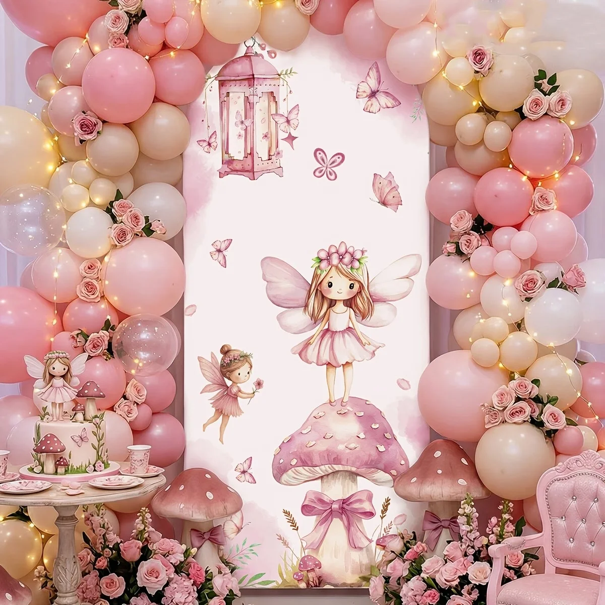 ฉากหลังนางฟ้าและเห็ด ตกแต่งโต๊ - Dessert Table Backdrop บทวิจารณ์และราคา
