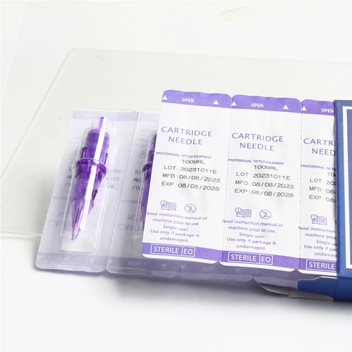 Imagen 2 del producto 5/10/20/50 Uds agujas profesionales cartuchos de tatuaje delineador redondo 0,3 MM maquillaje permanente delineador de cejas agujas de tatuaje desechables