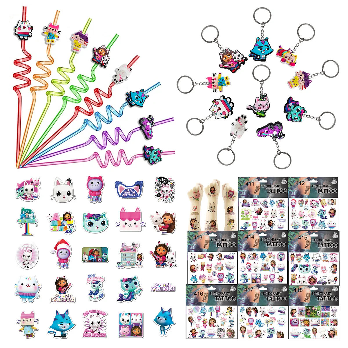 

Gabby Dollhouse Cats Party Favors Stamps Stickers Slap Bracelet Gift Bag Pinata Fillers Stickers Children toys Christmas