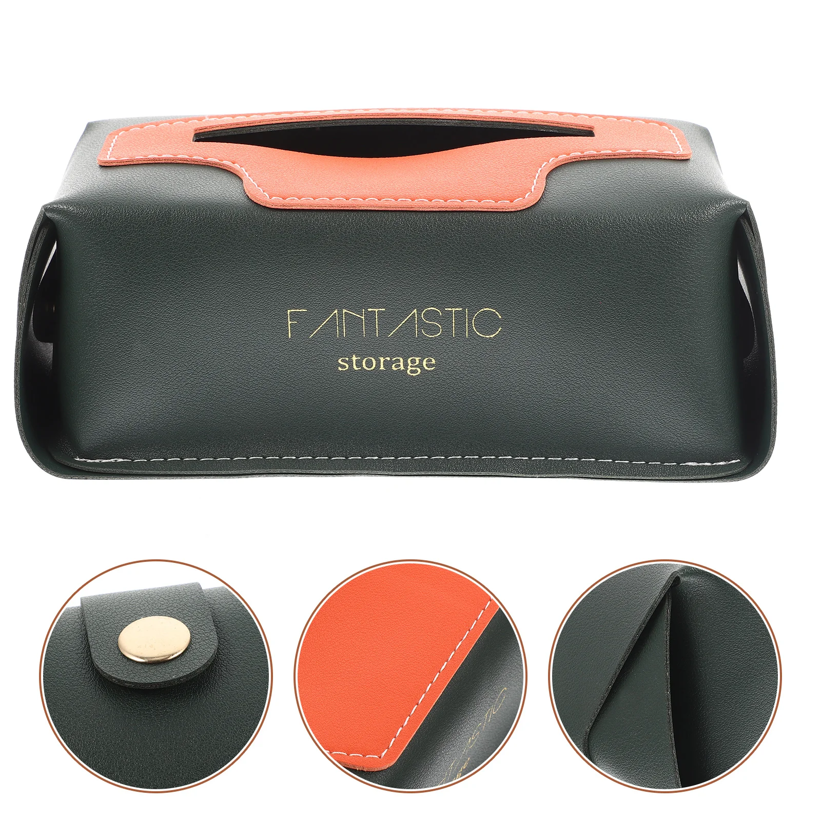 

Car Tissue Box PU Tissue Holder for Office Home Bathroom Decorative Refillable Napkin Storage Organizer