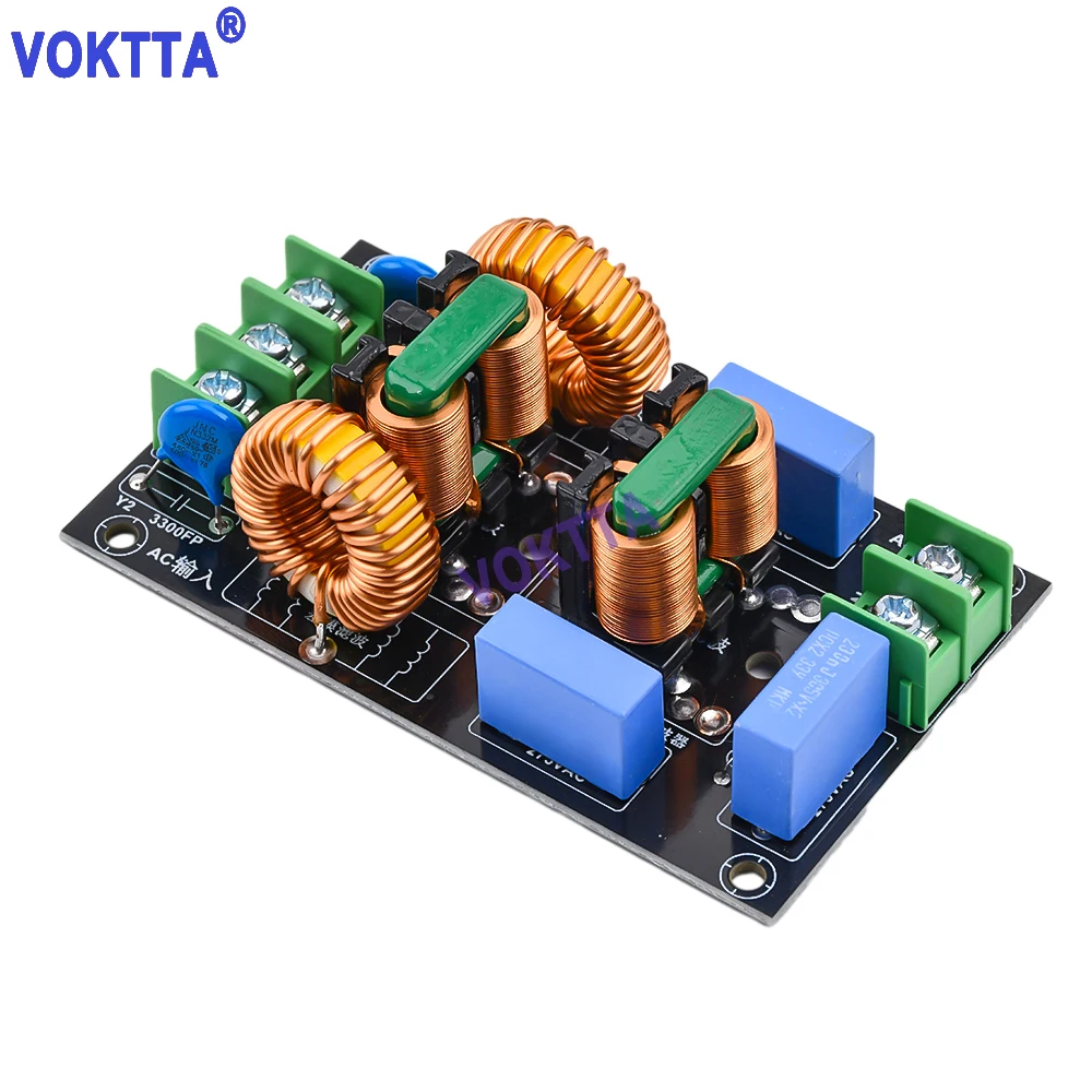 Power Filter Board EMI Filter AC Mains Purification HiFi Audio Amplifier Power Filtering Module 10A 20A 4A AC to AC 110-250V