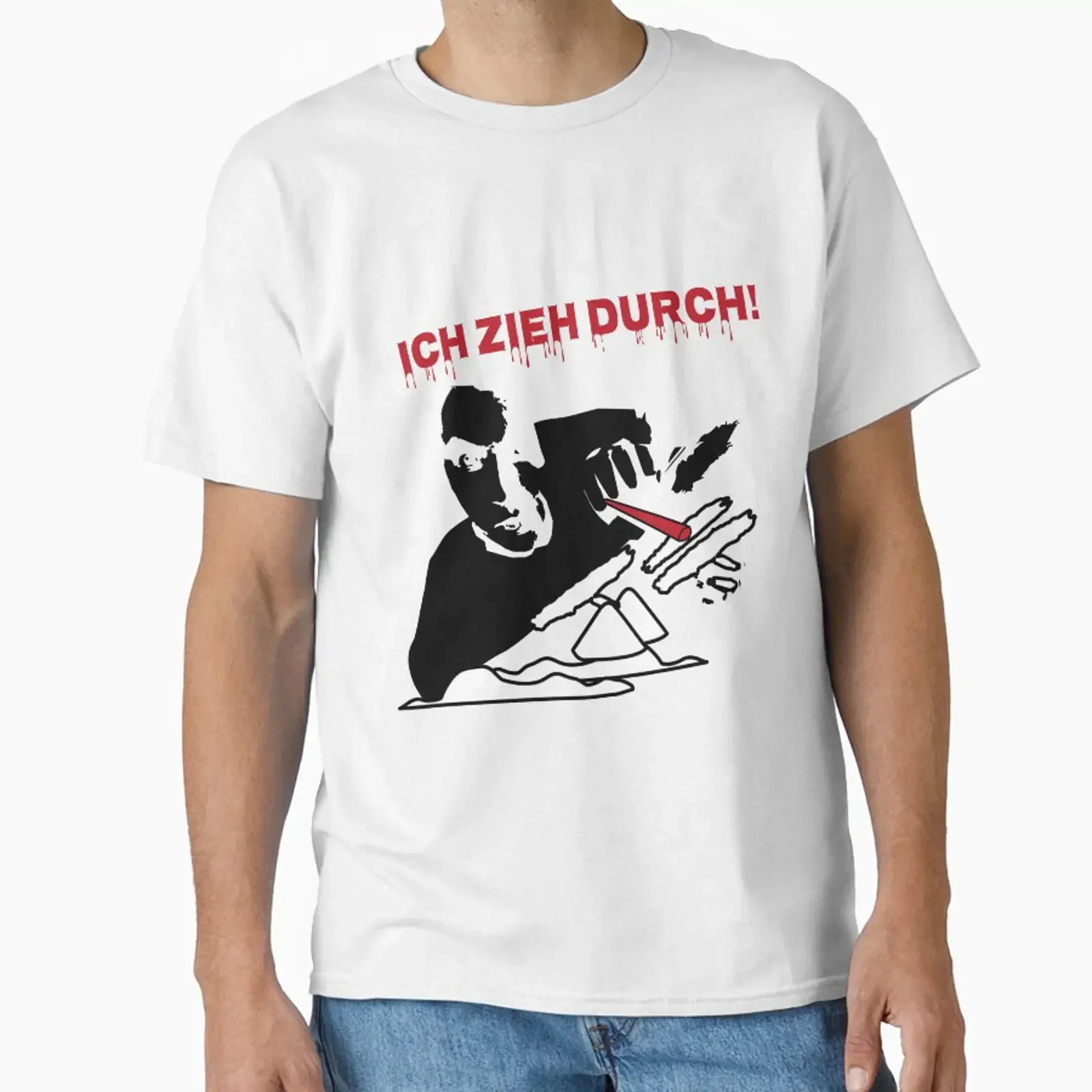 Ich zieh durch Kokain Droge lustig Classic T Shirt vintage Washed Stretched Stylish Breathable Soft Top For Everyday Wear
