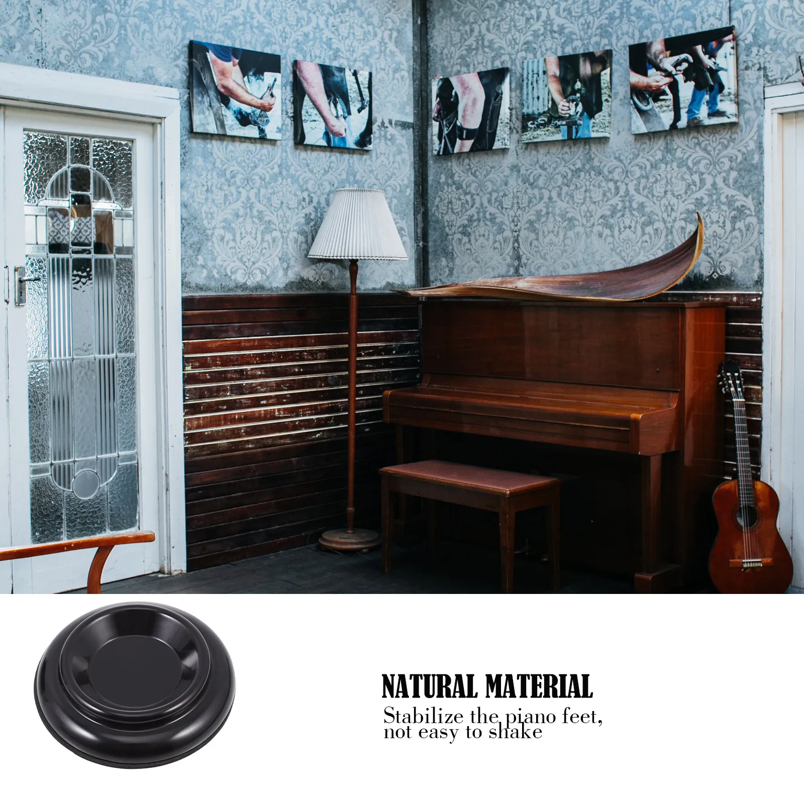 4Pcs Piano Mats Anti-Slip Floor Protectors Soundproof Cushion Pads Thick Floor Protector for Piano Desk Sofa Table