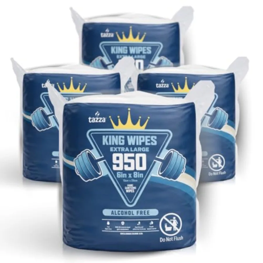 

Салфетки для чистки спортивного оборудования Gym Equip, 4 упаковки по 950 штук, всего 3800 салфеток - прочные предварительно пропитанные салфетки для очистки поверхностей спортивного оборудования для фитнес-центров.