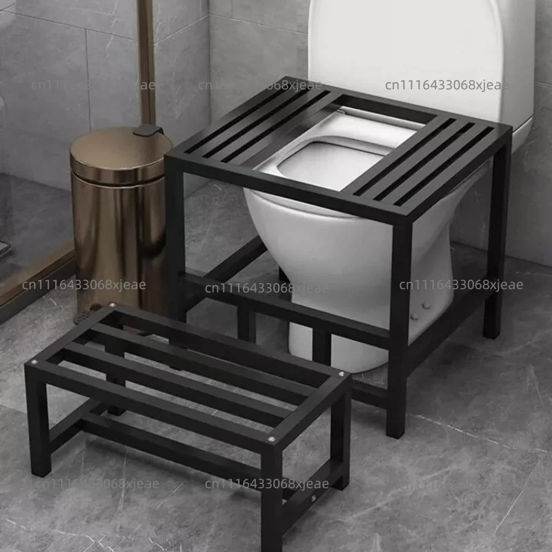 Bathroom footstool, toilet seat changed to squat pit frame, squat toilet stool