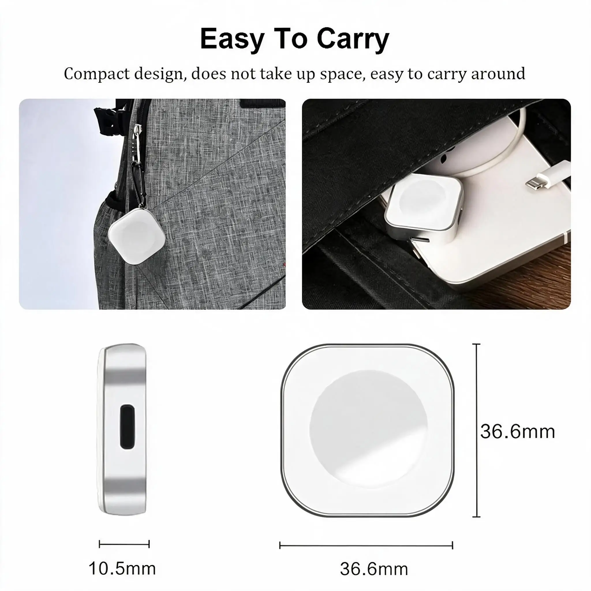 Portable For Apple Watch Magnetic Wireless Watch Charger Type C Two Interfaces Magnetic Fast Charger For iWatch 9 8 7 6 5 4 3 2 - view 6