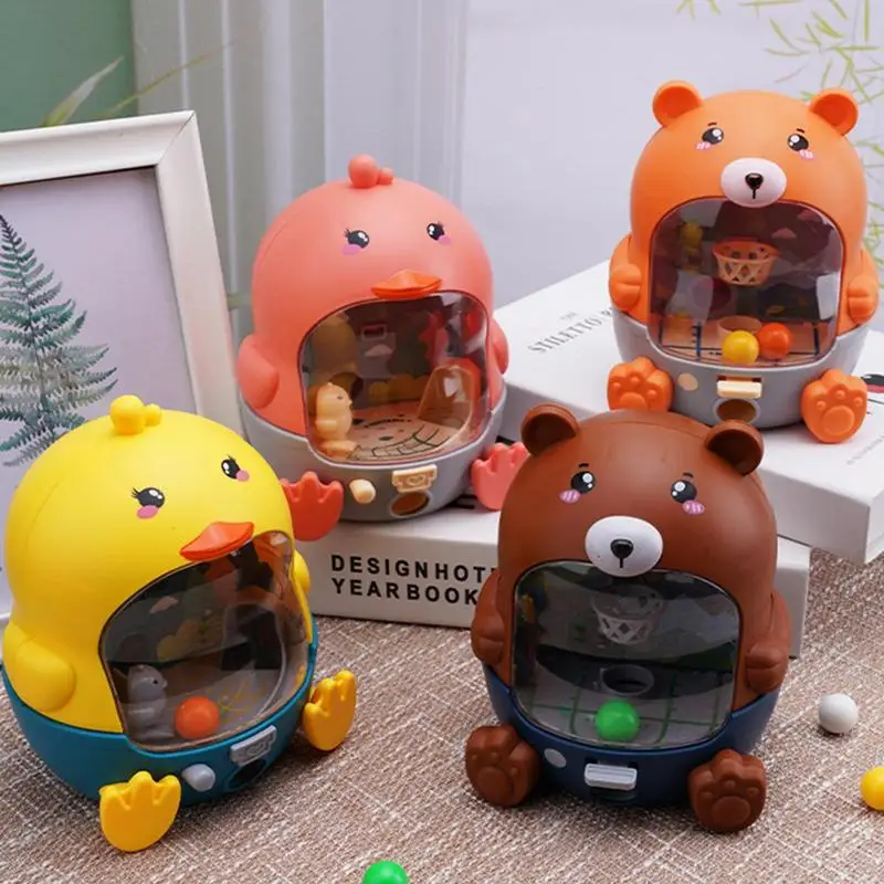 

Cute Bear Shape Tabletop Basketball Game Interactive Bouncing Sports Novelty Toy Educational Fun Sports Game Gift For Kids