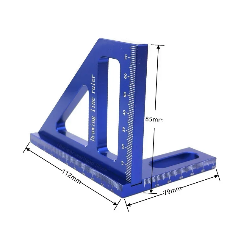 Liga de alumínio Miter Triângulo Régua, Carpintaria Praça Transferidor, 3D Multi Angle Layout Medição Ferramentas, 45 °, 90 °