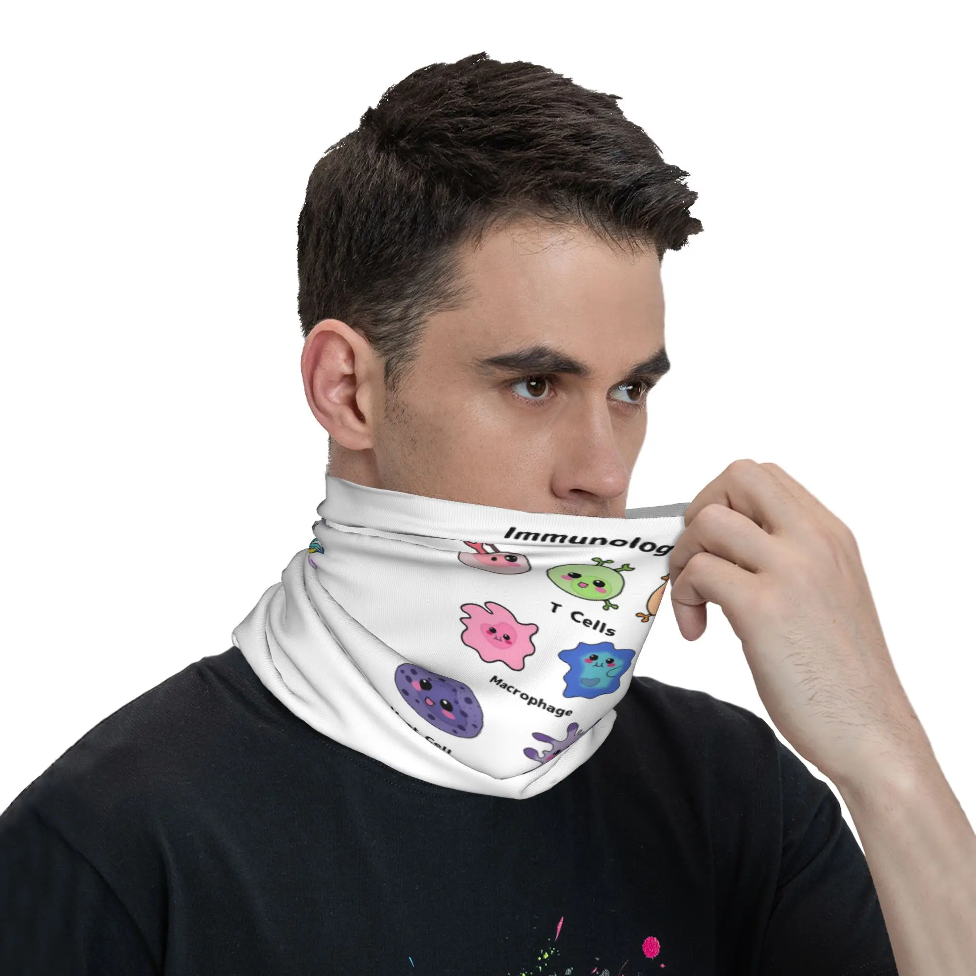 Immunologie is zo schattig Versie 2-bandana-nekhoes Gedrukte magische sjaal Multifunctioneel hoofdband Rijden voor heren Dames Volwassen Winter