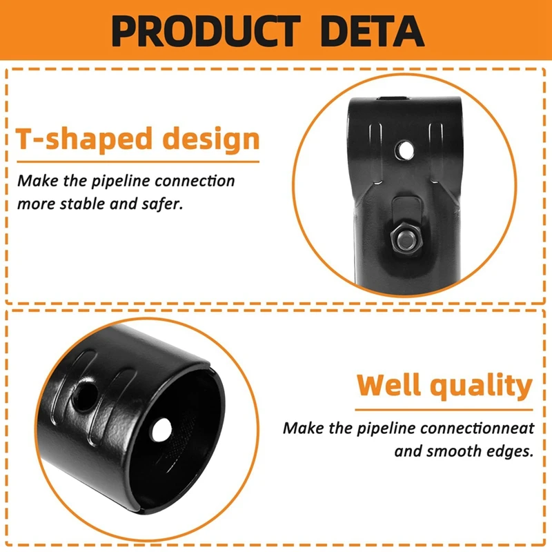 Top-8 Sets 1 Inch T Pipe Clamp,Cold Rolled Steel Connector Chain Link Fence Parts End Rail T Clamp For 1 Inch (25Mm) OD Pipe