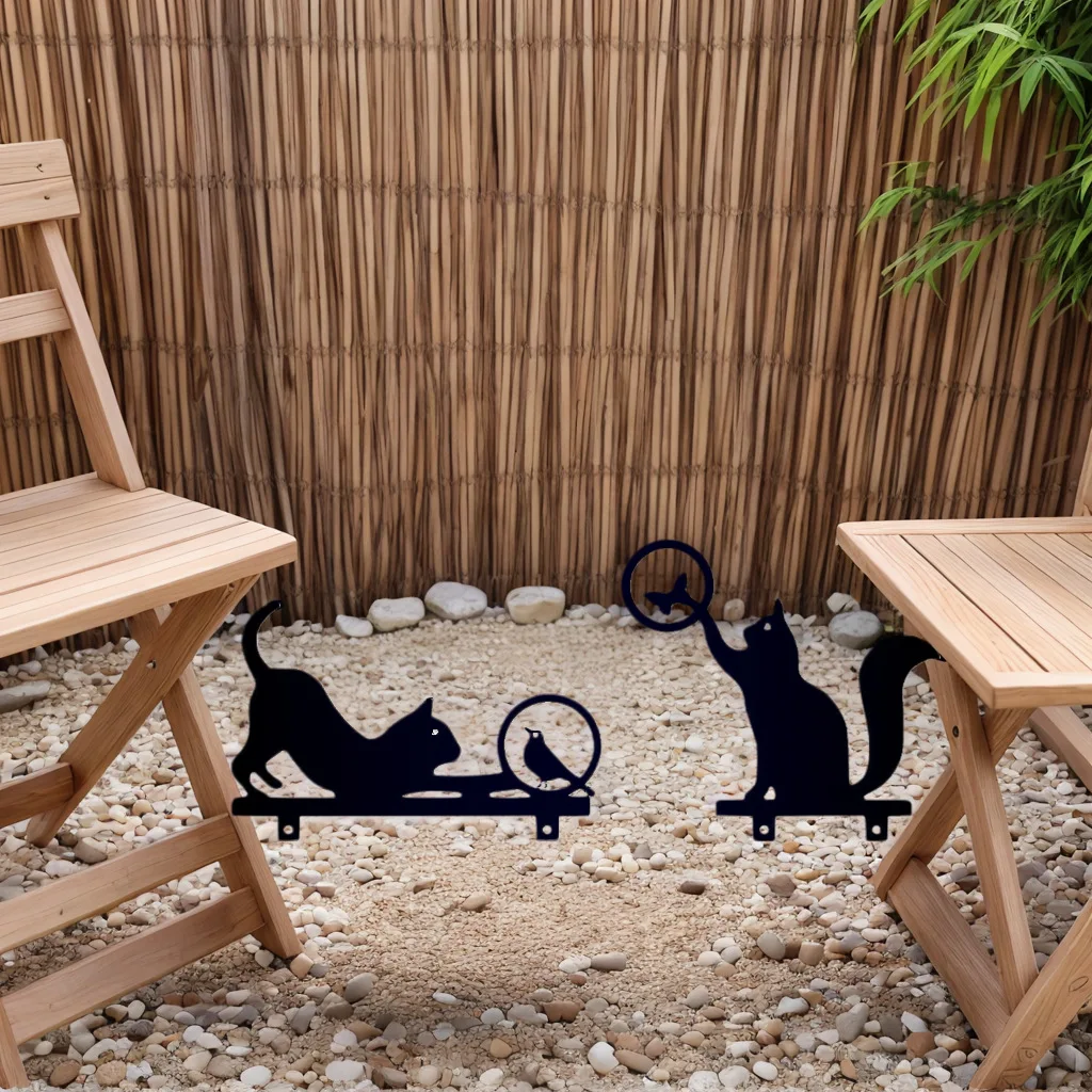 

Charming Cat Family Garden Stakes Decorative Cute Cat Silhouette Ideal for Yard Garden and Lawn Elegant Outdoor Statues