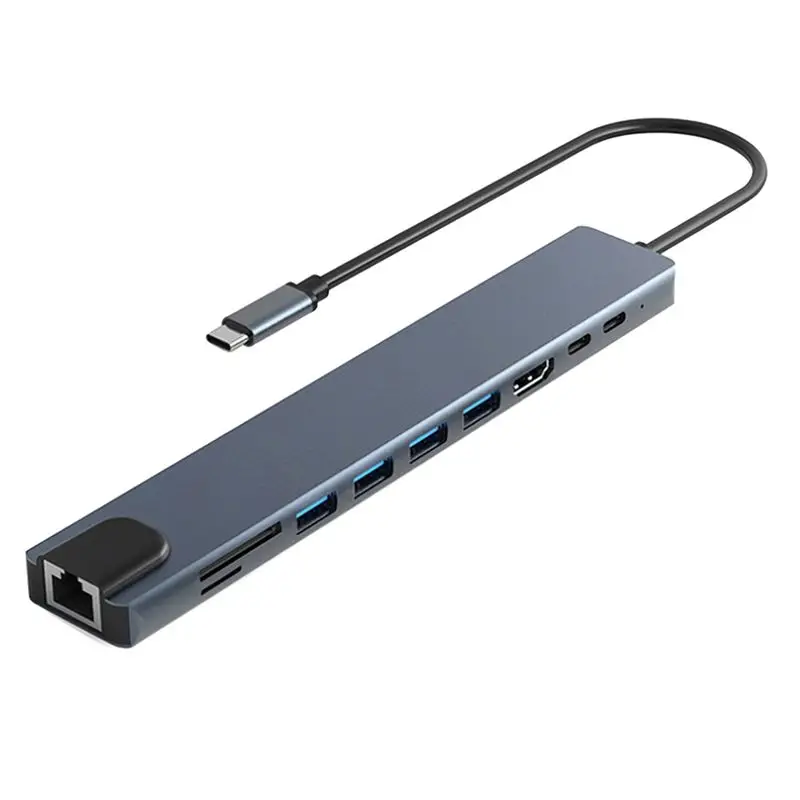 AED6-10 In 1 USB C HUB 4K30hz Docking Station Type C To HDTV-Compatible RJ45 Ethernet PD100W