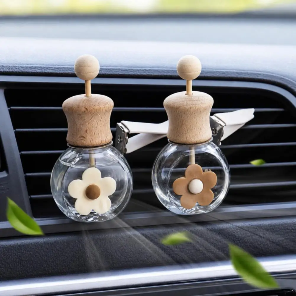 1pcs Car Fragrance Empty Glass Bottle Pendant Lasting Fragrance Cute Air Freshener Bottle Auto Ornaments Tools