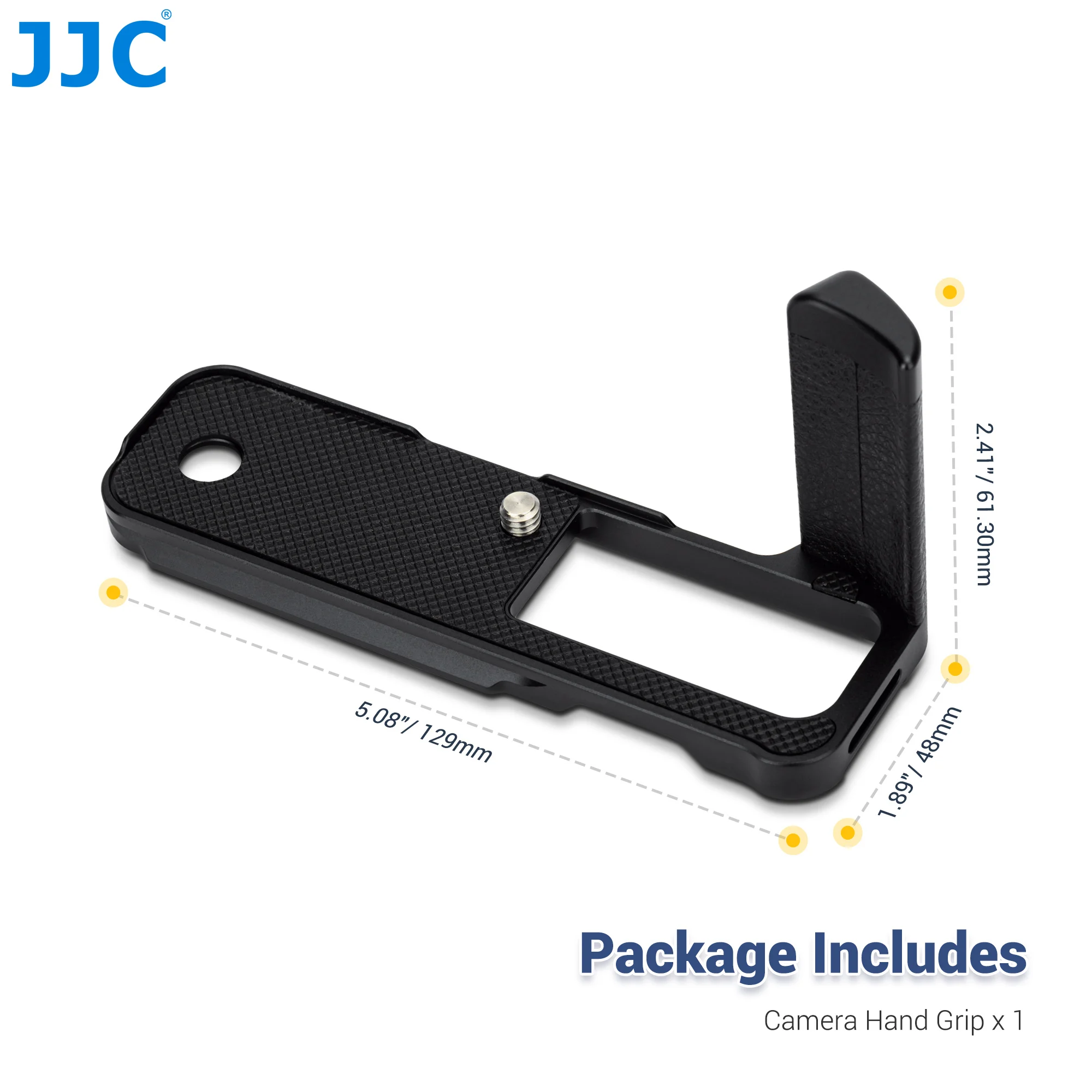 JJC Metal Hand Grip L Bracket for Fujifilm X100VI Camera Anti-Slip Handgrip Holder with Arca Swiss Quick Release Plate