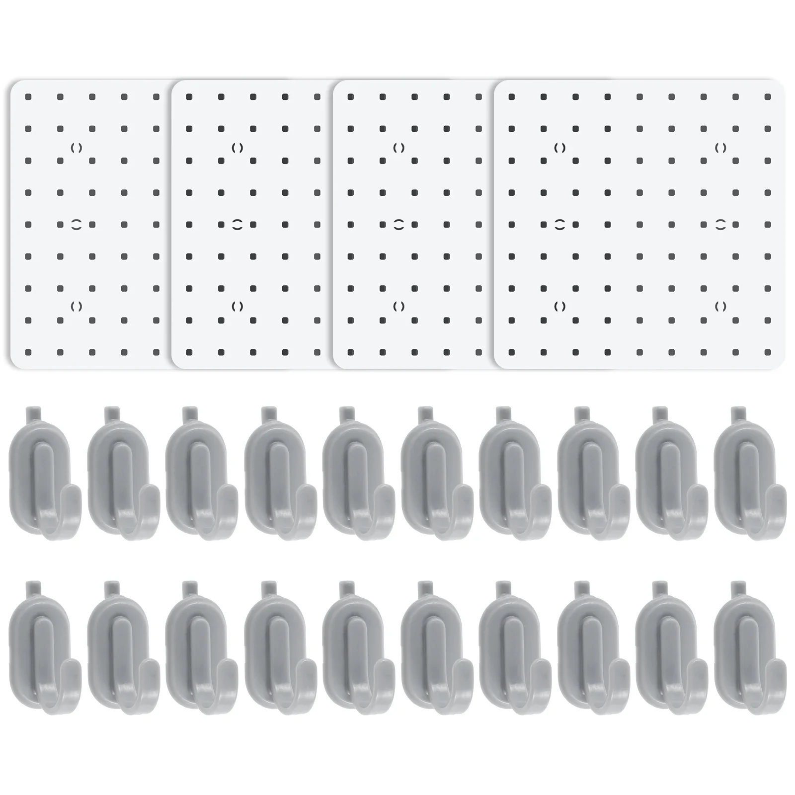 

With Hooks Wall Organizer Punching Duty Peg Pegboard Adhesive No Board 4pcs Heavy 20 Panels