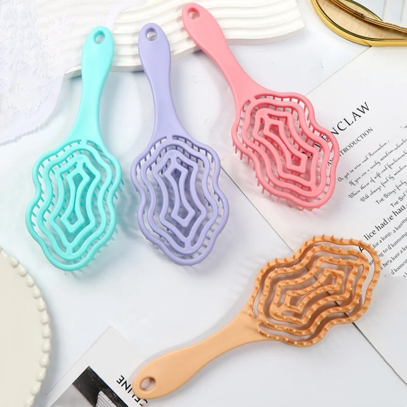 

1Pcs Elastic Massage Combs Portable Hollow Out Hair Brush Scalp Detangler Massager Women Hair Care Styling Tools Accessories