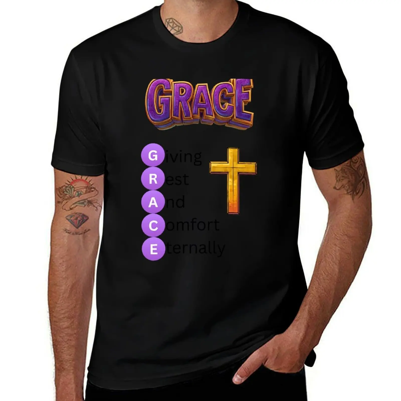 

GRACE - White T-Shirt shirts graphic tee customs blue lock mens designer t shirt