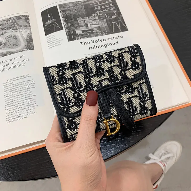 المرأة خمر المحفظة الأزياء المنسوجة محفظة نسائية للعملات المعدنية متعددة الفتحات سعة كبيرة محفظة نسائية للعملات المعدنية جديد D-كليب عملة حامل بطاقة