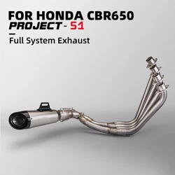 For CBR650r CB650r CB650f CBR650F Full System Motorcycle Exhaust Pipe High Quality Carbon Fiber Tail End Link Pipe Muffler