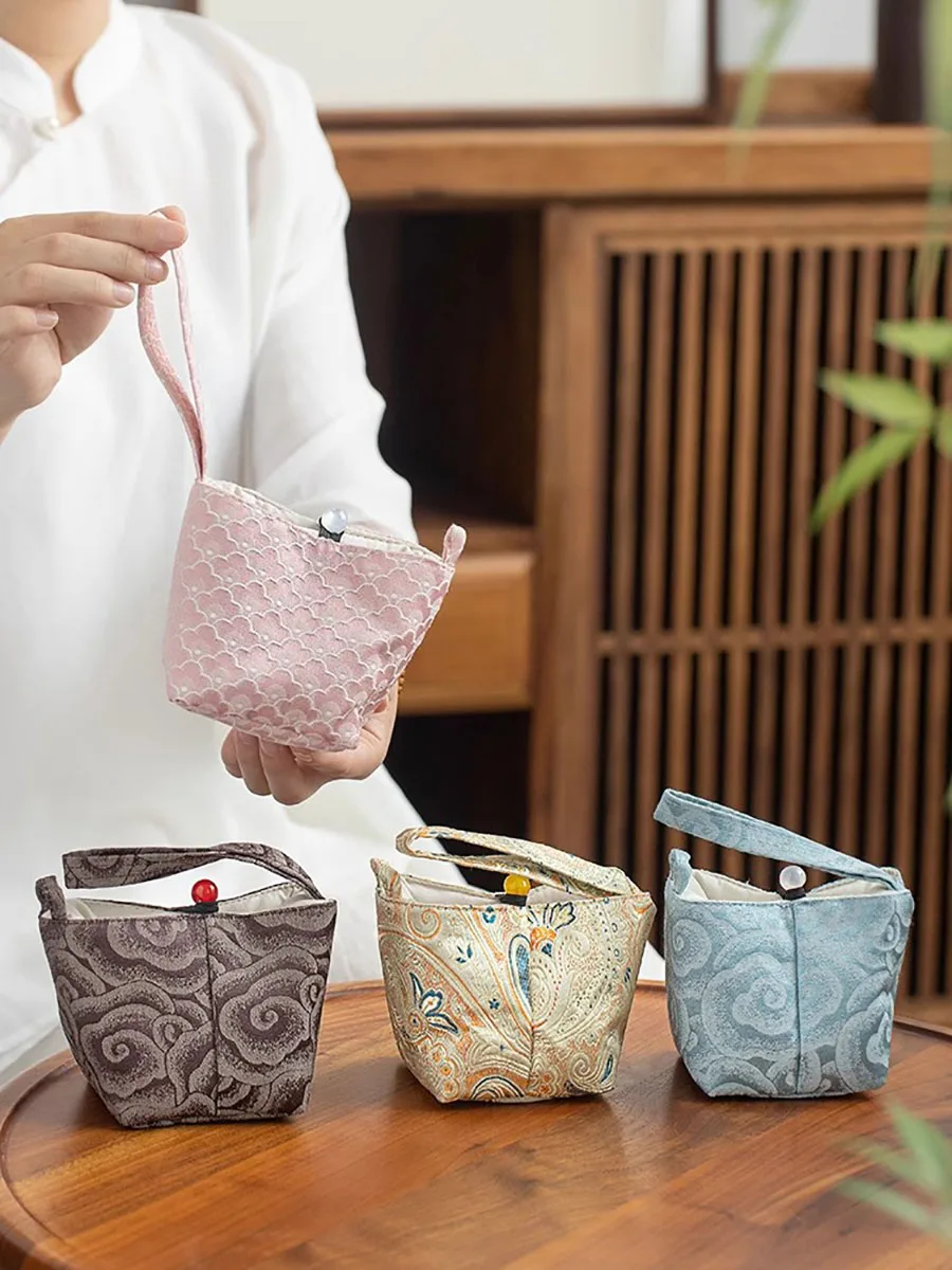 Cotton cloth bag, storage bag, master cup, portable and portable small tea cup bag, cloth bag, bundle pocket, travel cover