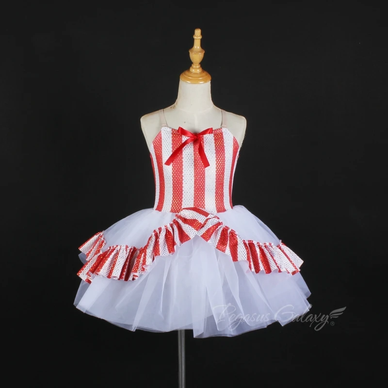 

New Striped Contrasting Suspender Girl Bow Tutu Princess Skirt Children Dance Group Performance Skirt Birthday Party Costumes