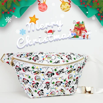 Marsupio Disney Topolino in nylon 2 dimensioni Marsupio per bambini in cartone animato per esterni Marsupio per palestra fitness F Custodia da cintura Regalo per feste