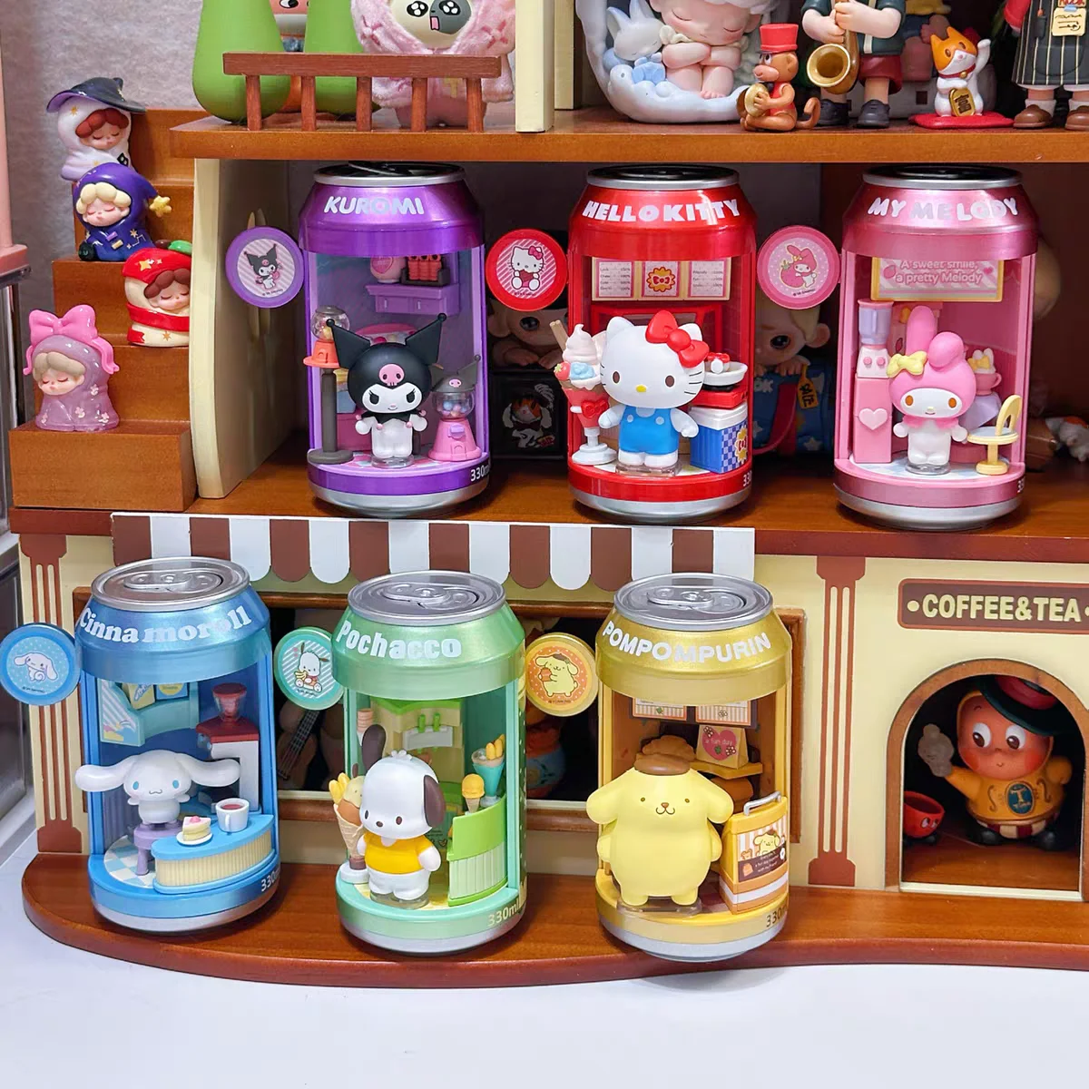 In Stock Original Sanrio Blind Box Soda Can Dessert Shop Series Genuine Creative Lighted Ornament Collectible Toys Gifts view 6