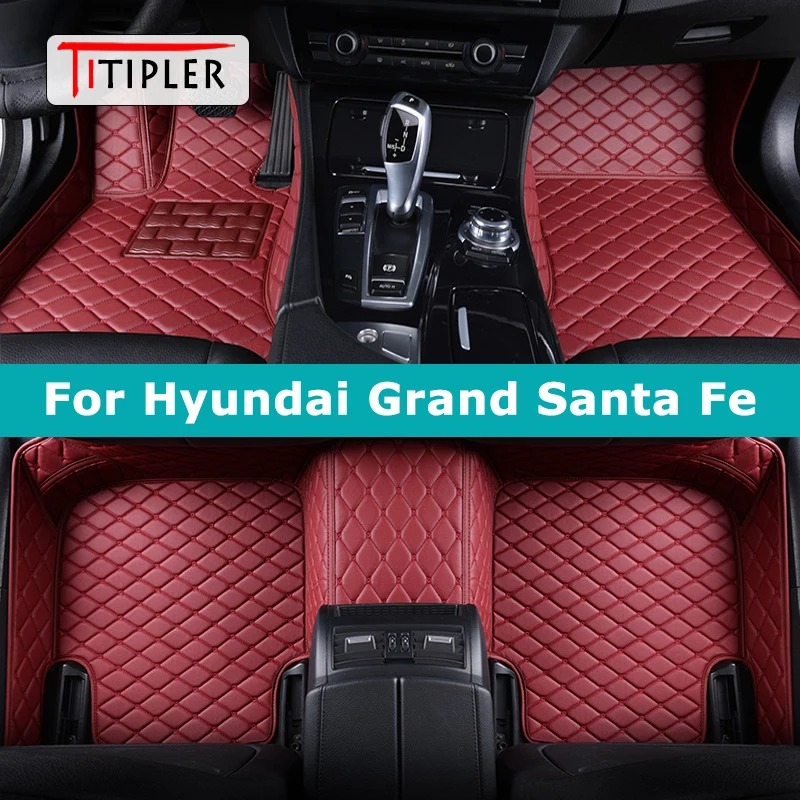 

TITIPLER Custom Car Floor Mats For Hyundai Grand Santa Fe Auto Carpets Foot Coche Accessorie