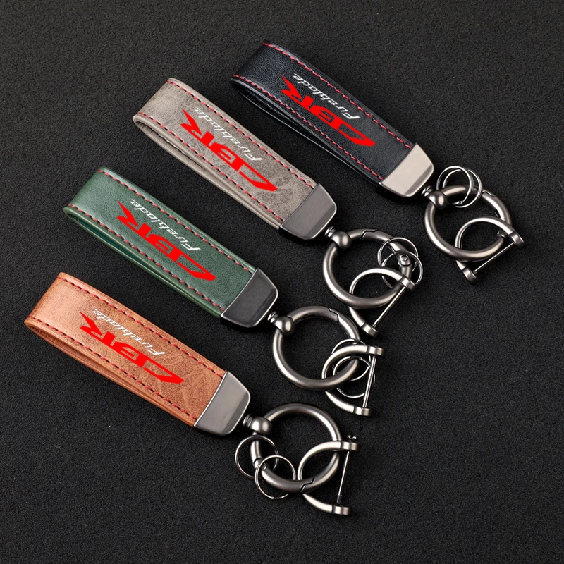 

Premium material leather motorcycle key ring chain for Honda CBRFIREBLADE accessories WITH LOGO