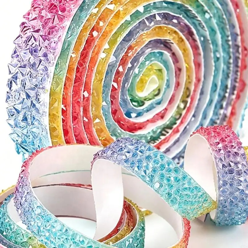 Glittering Shoe Decoration Stickers Adhesive Rhinestones Ribbon Crystal Bedazzling Strips For Party Wedding Crafts 6XDA