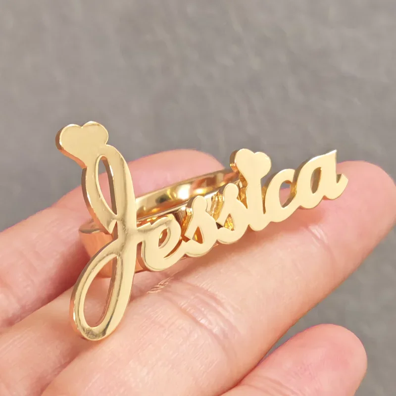 Custom Name Letter Single Hole Ring Fashion Personalized Stainless Steel 18K Ring Female Jewelry Birthday Party Gift Girlfriend