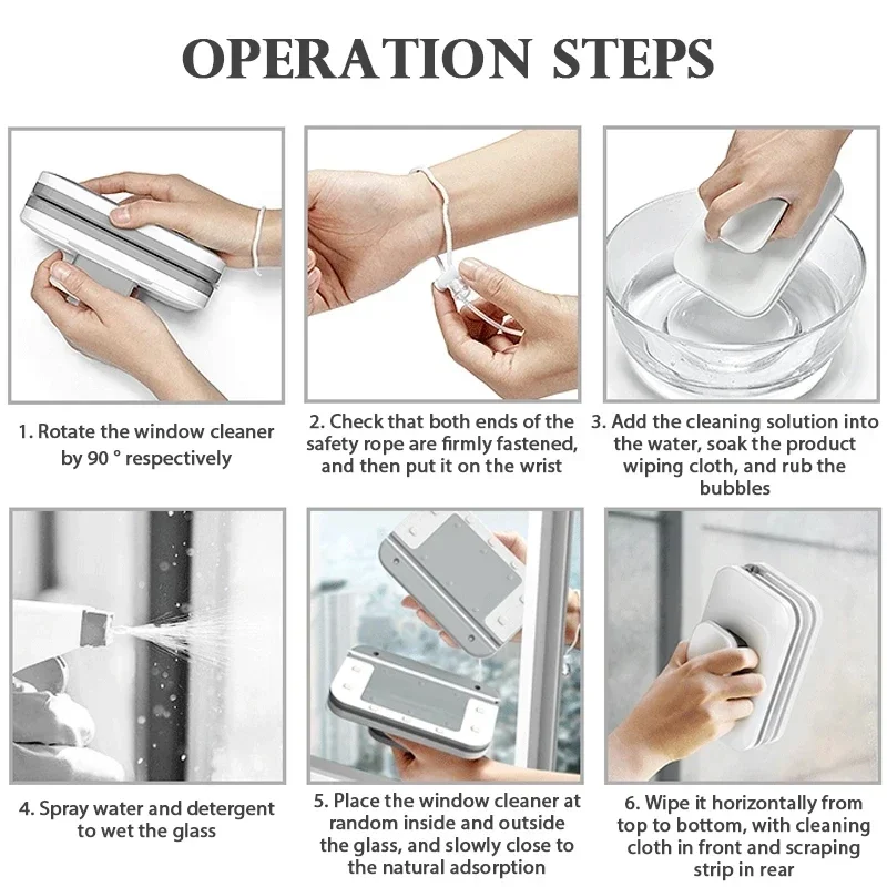 Double-Sided Magnetic Window Cleaner - Glass Scraper, New Household Cleaning Tool for Initial Washing