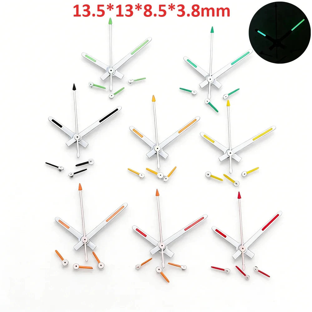

VK63 Watch Hands 13.5*13*8.5*3.8mm White Watch Hand Colorful Pointer C3 Green Lume Universal Mod Parts for VK63 Quartz Movement