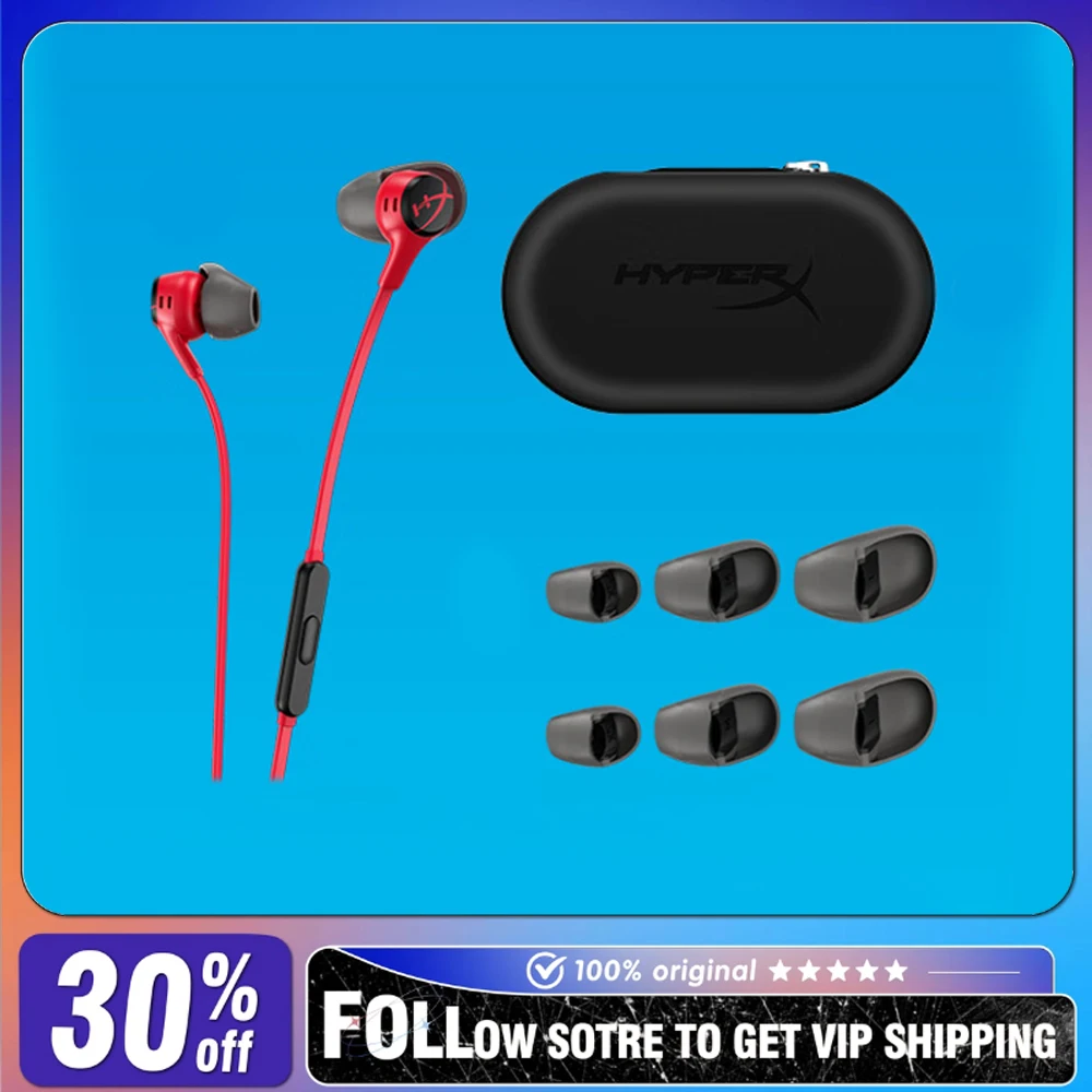 Écouteurs HyperX Cloud Earbuds II filaires intra-auriculaires avec micro dynamique, prise TRRS 3,5 mm à 90 degrés pour PC/PS4/PS5/Steam Deck