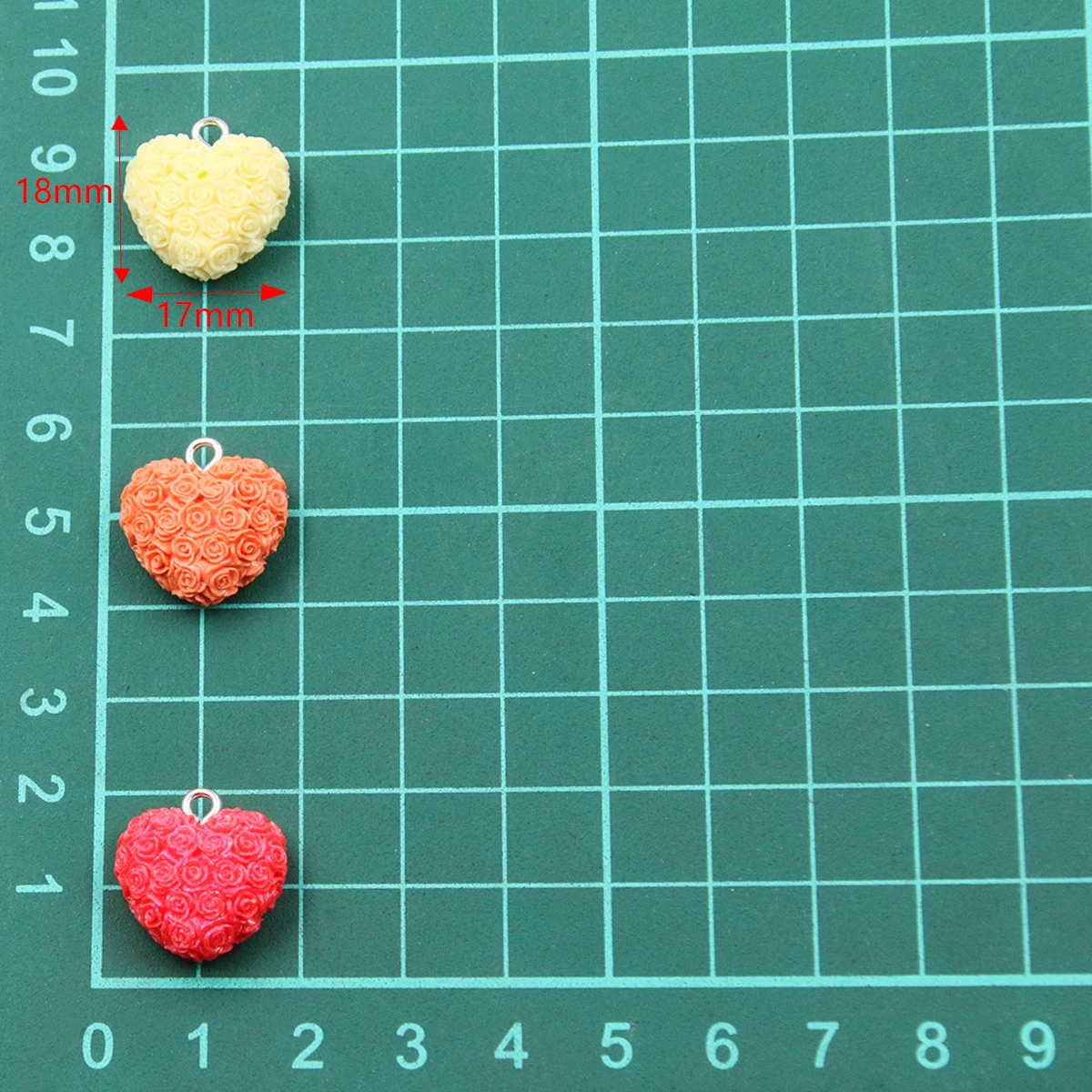 10Pcs 10 Color 17X18mm Geometry Resin Charms Rose Love Pendant Diy Findings 3D Keychain Bracelets Earrings For Jewelry Making