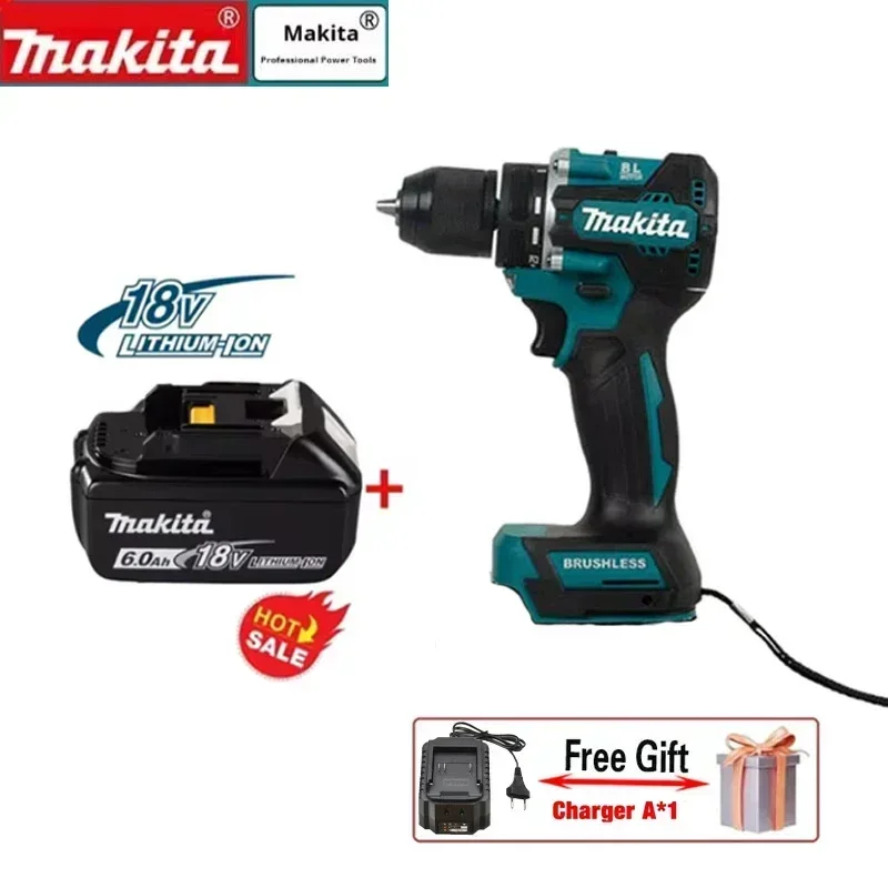 Makita DDF487 Screwdriver Cordless Percussion Drill 18V Electric Variable Speed Brushless Motor Impact Power Tools Power Drill