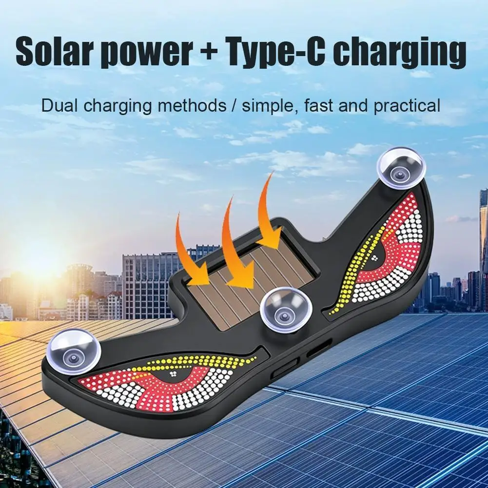 

Car LED Solar Ambient Light Demon Eye Wireless Triangle Window Decor Neon Light Auto Atmosphere Lamp Car Accessories