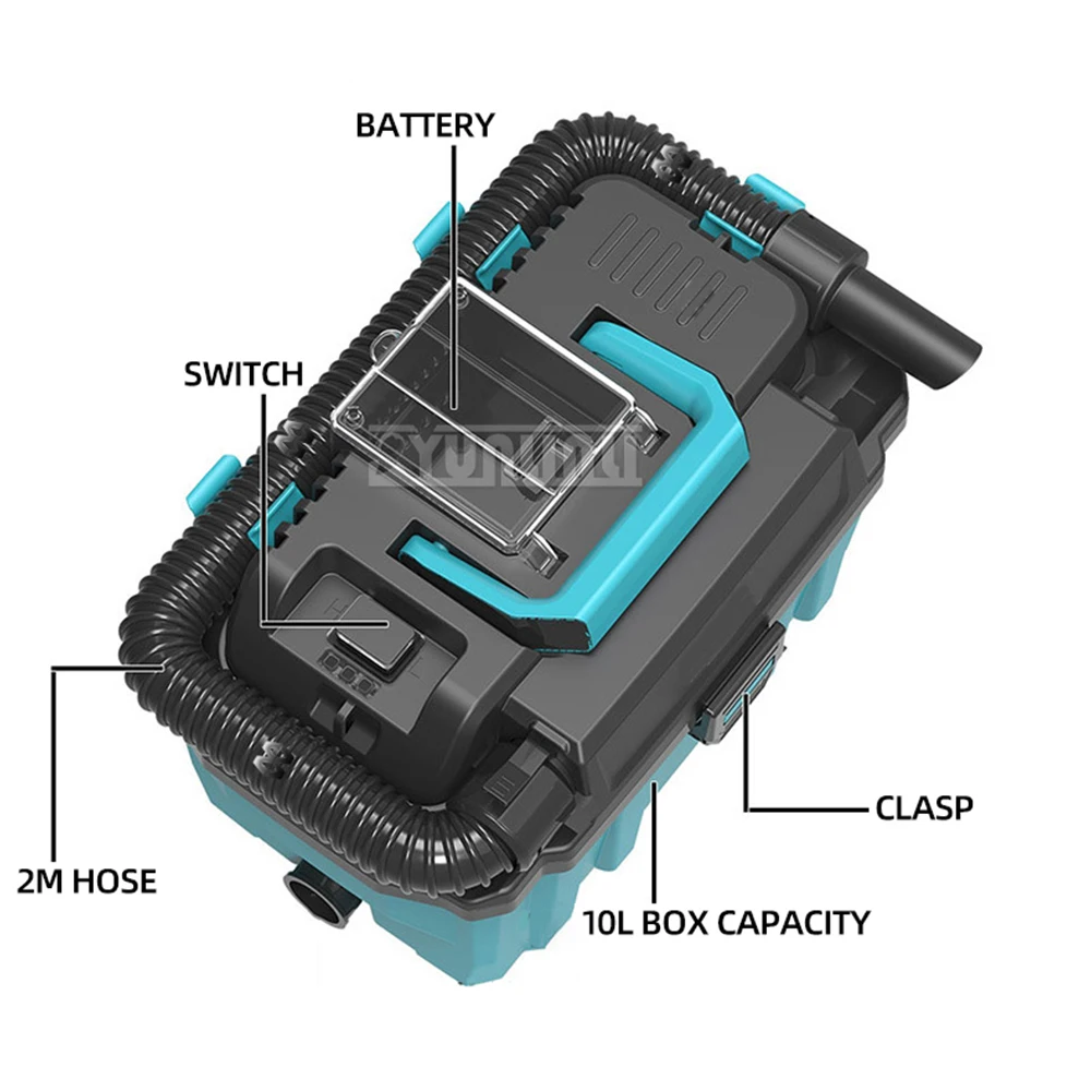 Lithium Brushless Carregamento Aspirador Doméstico, Alta Potência, Molhado e Seco Veículos
