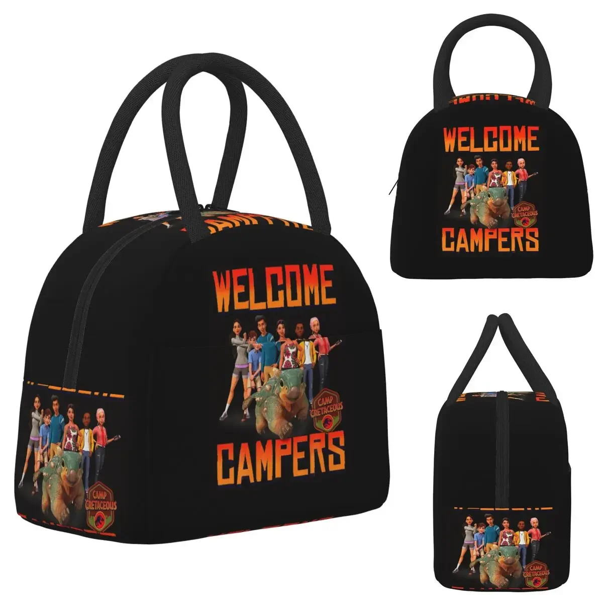 Jurassic World Camp Cretaceous Welcome Campers Group Insulated Lunch Bag for Women Office Cooler Thermal Lunch Boxes Container