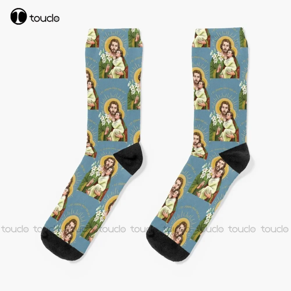 

St. Joseph Socks Womens Soccer Socks 360° Digital Print Unisex Adult Teen Youth Socks Personalized Custom Gift Hd High Quality