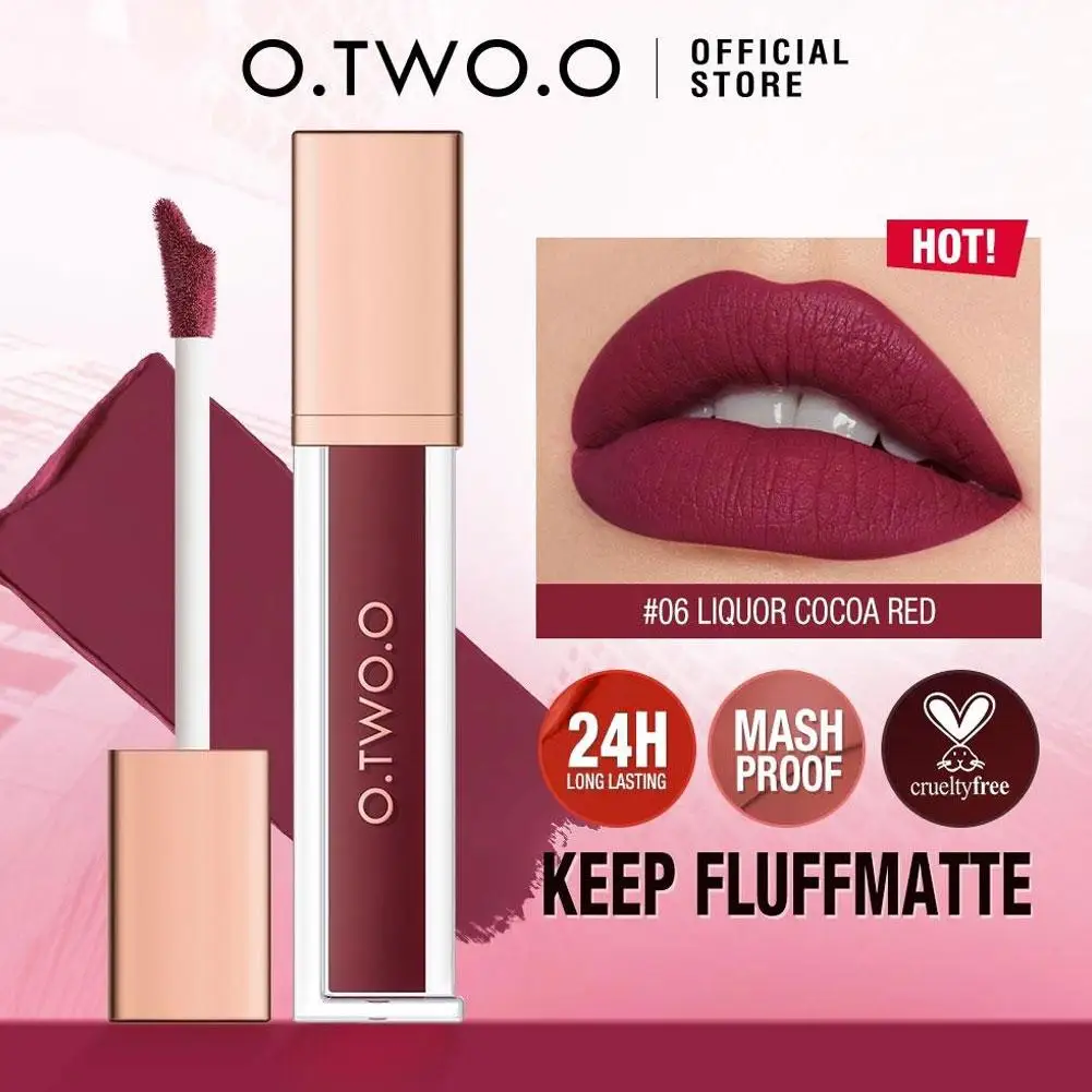 O.TWO.O Matte Lipstick Double Head Lip Coat 24HR Non-stick Cup Lip Gloss Tint Plumper Long Lasting Waterproof Lipstick Makeup