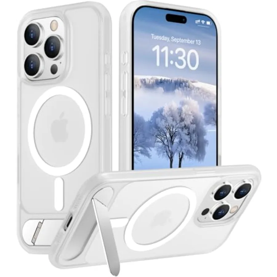 

Magnetic Compatible with iPhone 15 Pro Max Case, [Built-in Invisible Kickstand][Compatible with MagSafe][Military Grade Shockpr